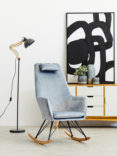 Blair Grey Wood / Metal Floor Lamp