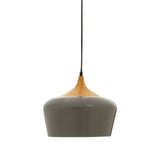 Blayne Grey Metal and Wood Effect Pendant Light