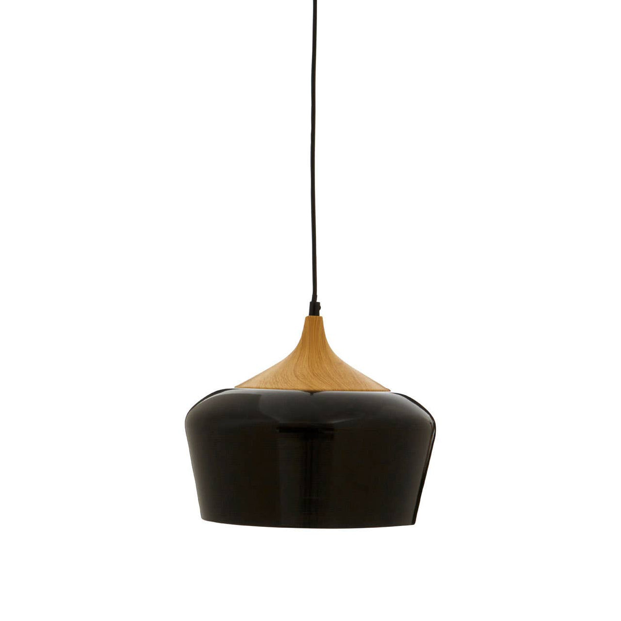 Blayne Black Metal / Wood Pendant Light