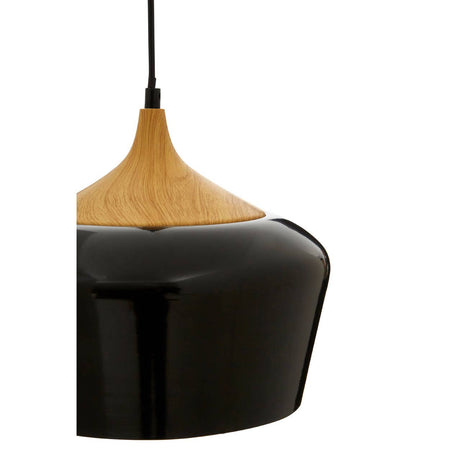 Blayne Black Metal / Wood Pendant Light