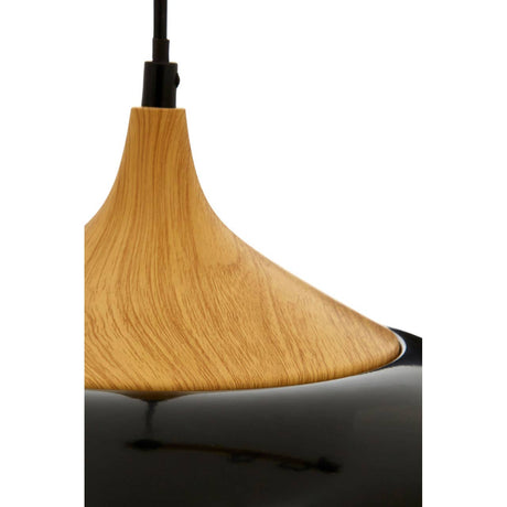 Blayne Black Metal / Wood Pendant Light