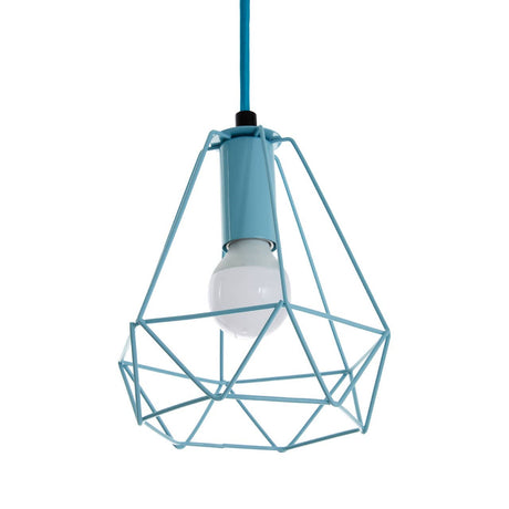 Beli Blue Metal Wire Pendant Light