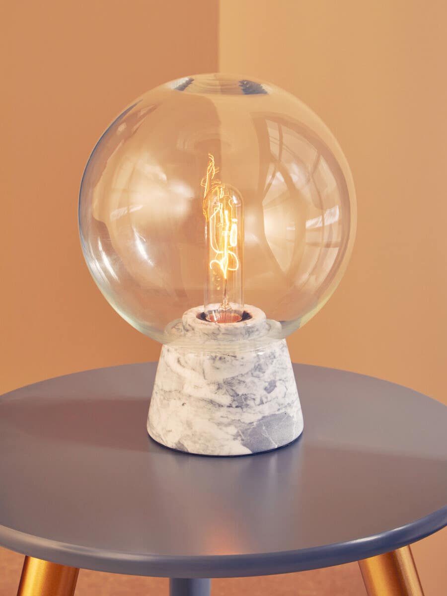 Lamonte Globe Lamp With Grey Marble Base