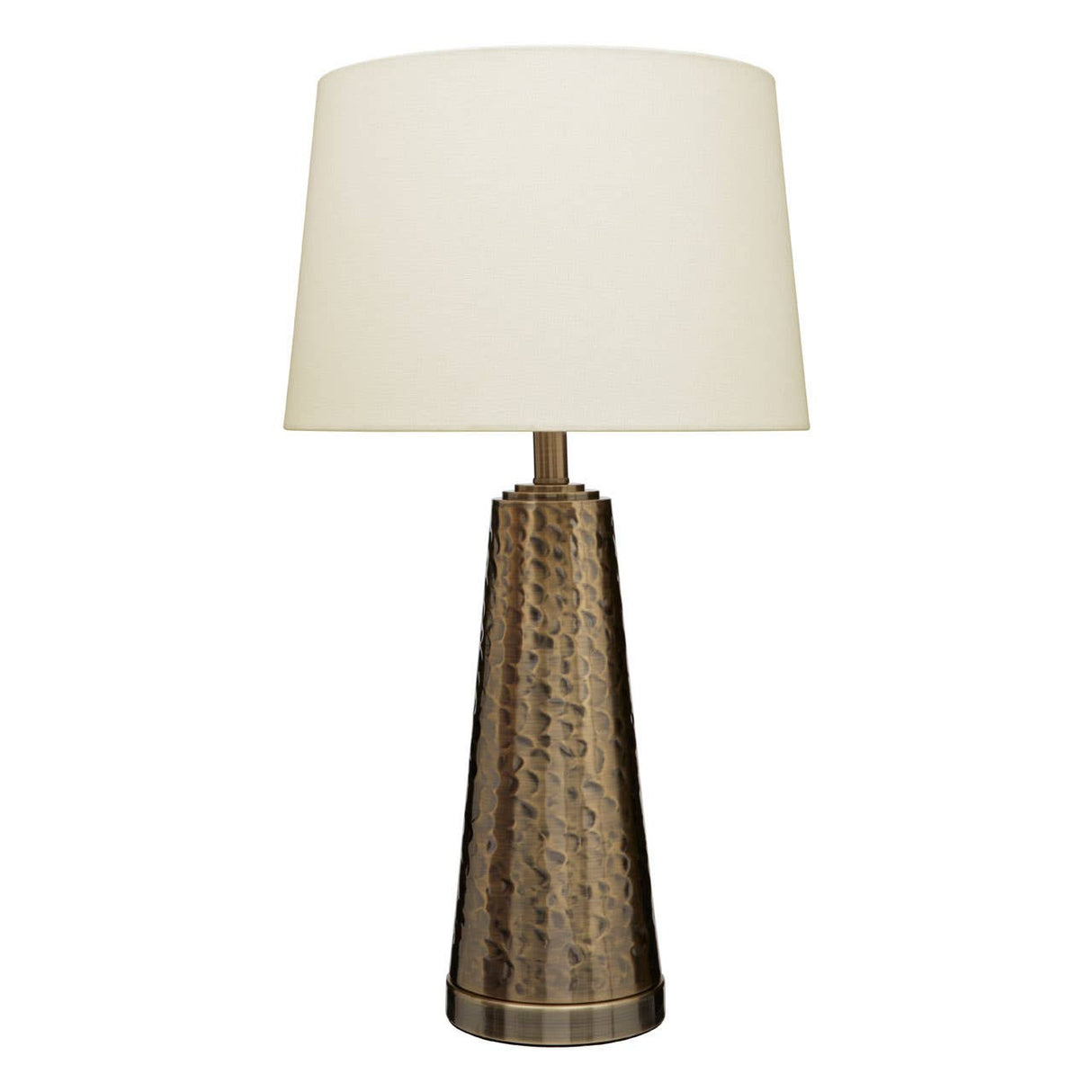 Spiridon Antique Brass Finish Table Lamp with Cream Shade