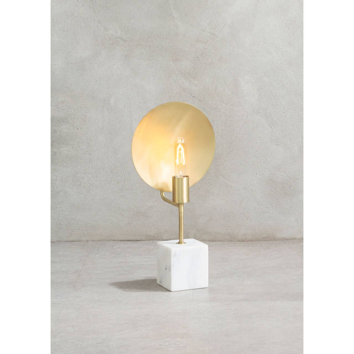 Metal Task Lamp With White Marble Block Base