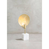 Metal Task Lamp With White Marble Block Base