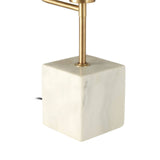 Metal Task Lamp With White Marble Block Base