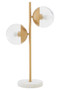 Revive Two Light Gold Finish Table Lamp with White Marble Base