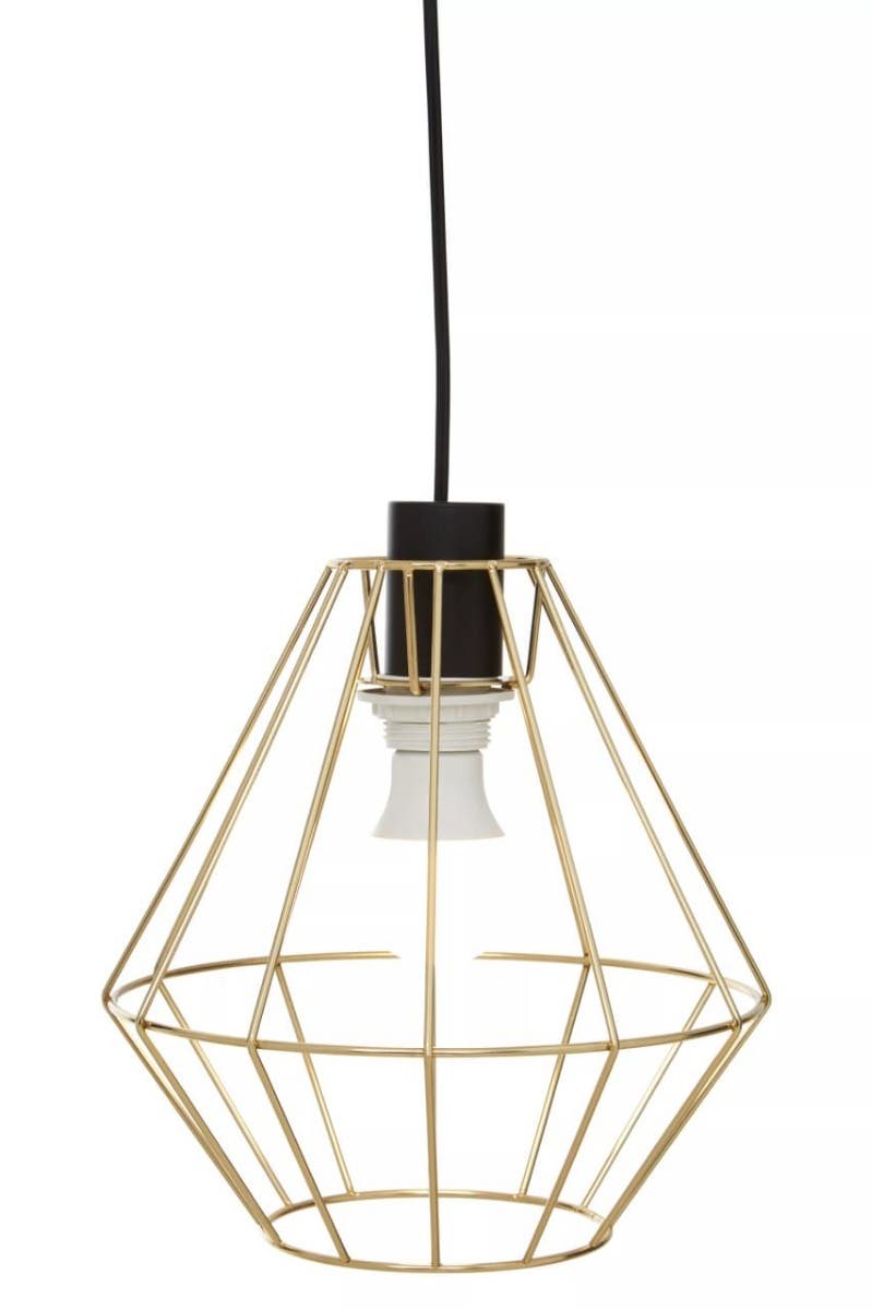 Wyra Champagne Gold Cage Pendant Light