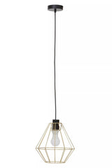 Wyra Champagne Gold Cage Pendant Light
