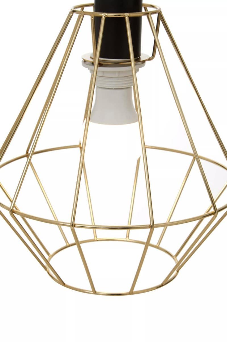 Wyra Champagne Gold Cage Pendant Light
