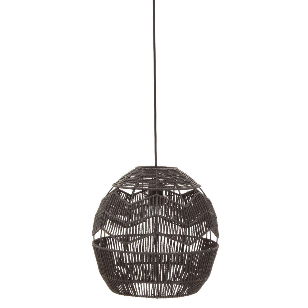 Jaya Black Paper Rope Pendant Lamp