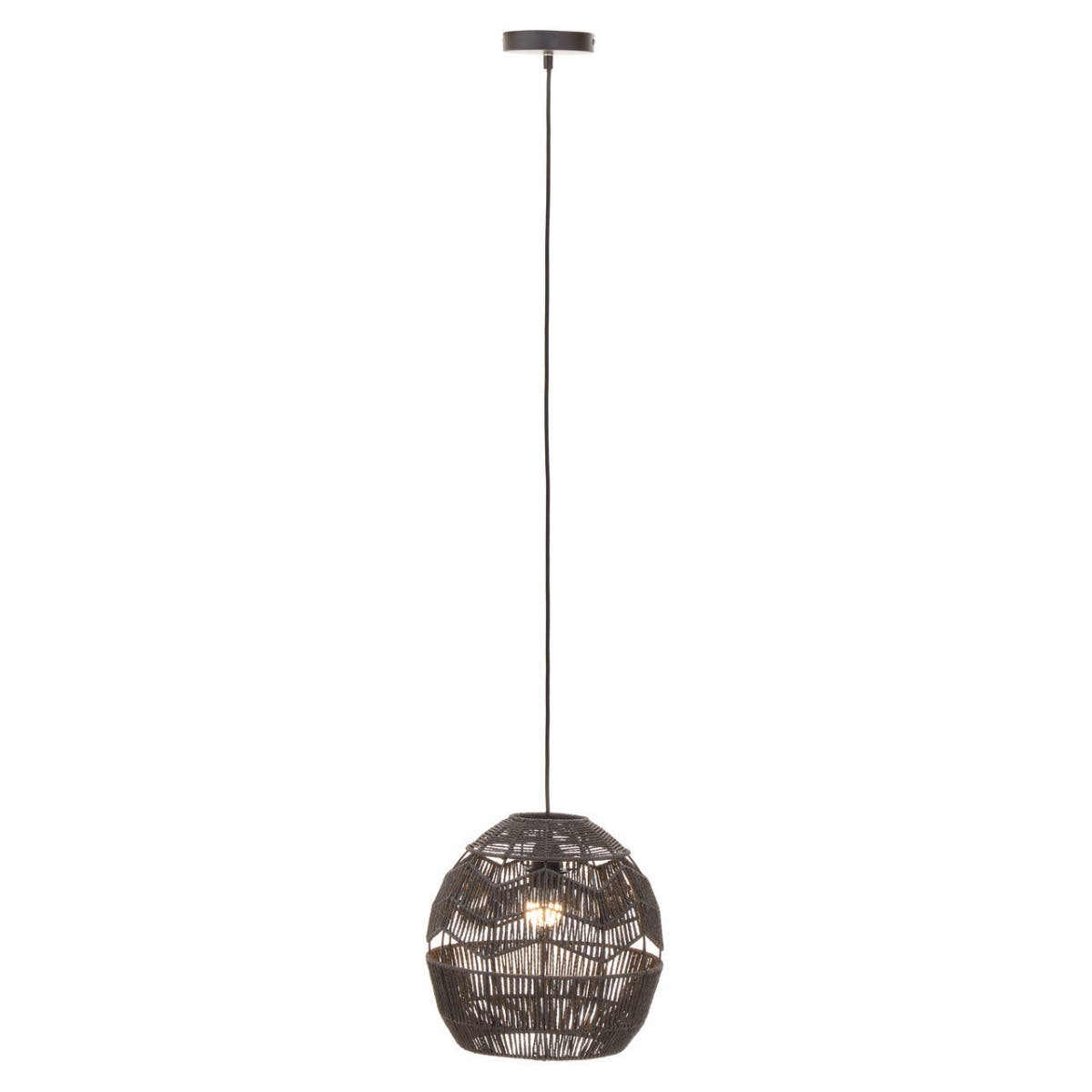 Jaya Black Paper Rope Pendant Lamp