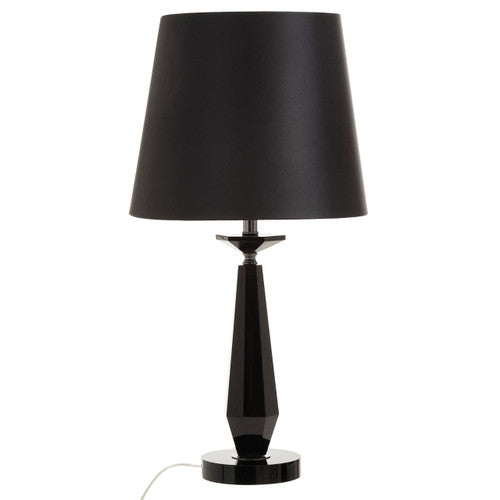Hexum Black Crystal Table Lamp With Metal Base