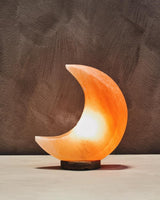 Nepal Crescent Moon Pink Natural Salt Lamp