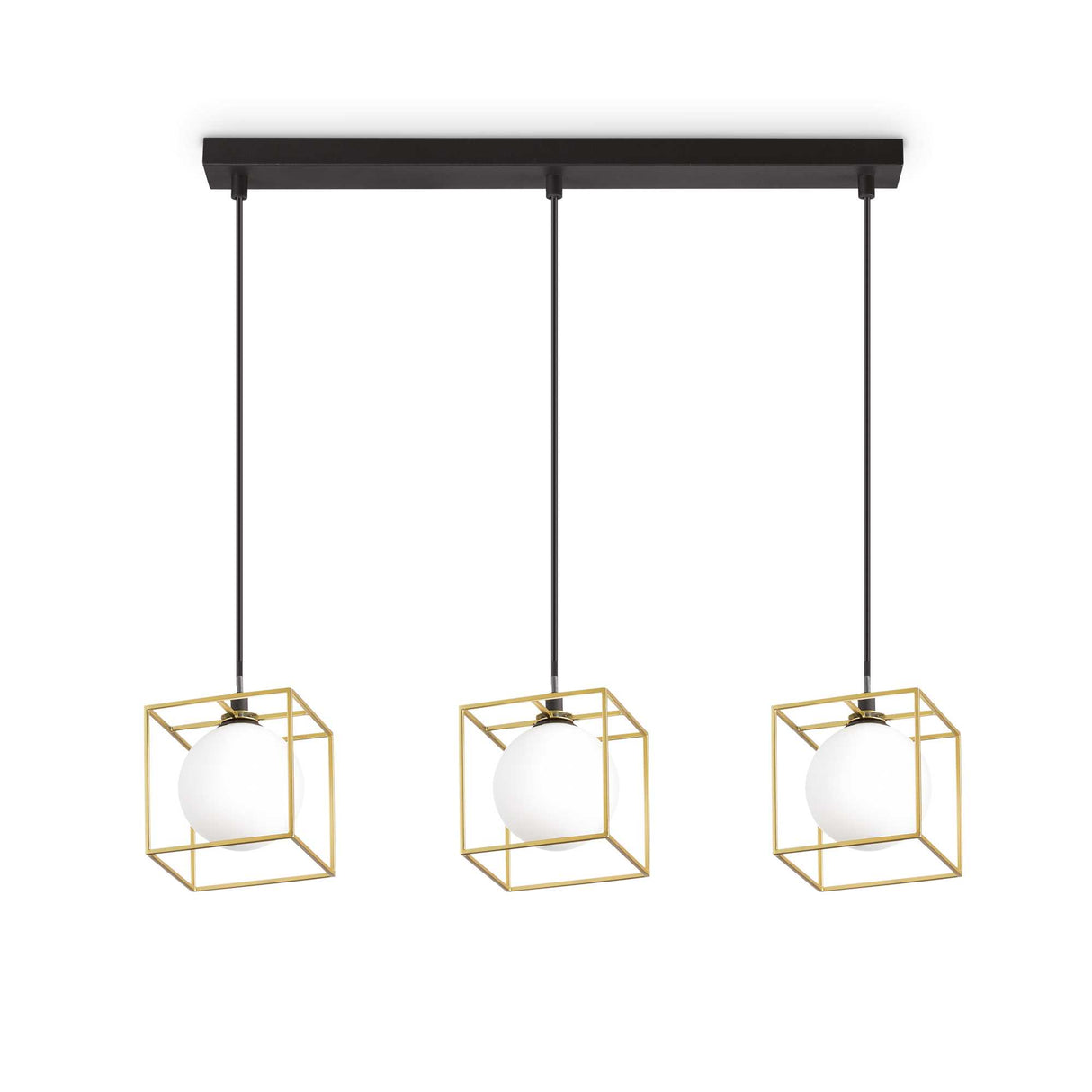 Elegant Brass Triple-Bulb Pendant Light