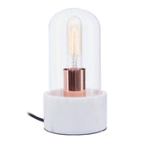 Lamonte White Marble Base EU Plug Bell Lamp