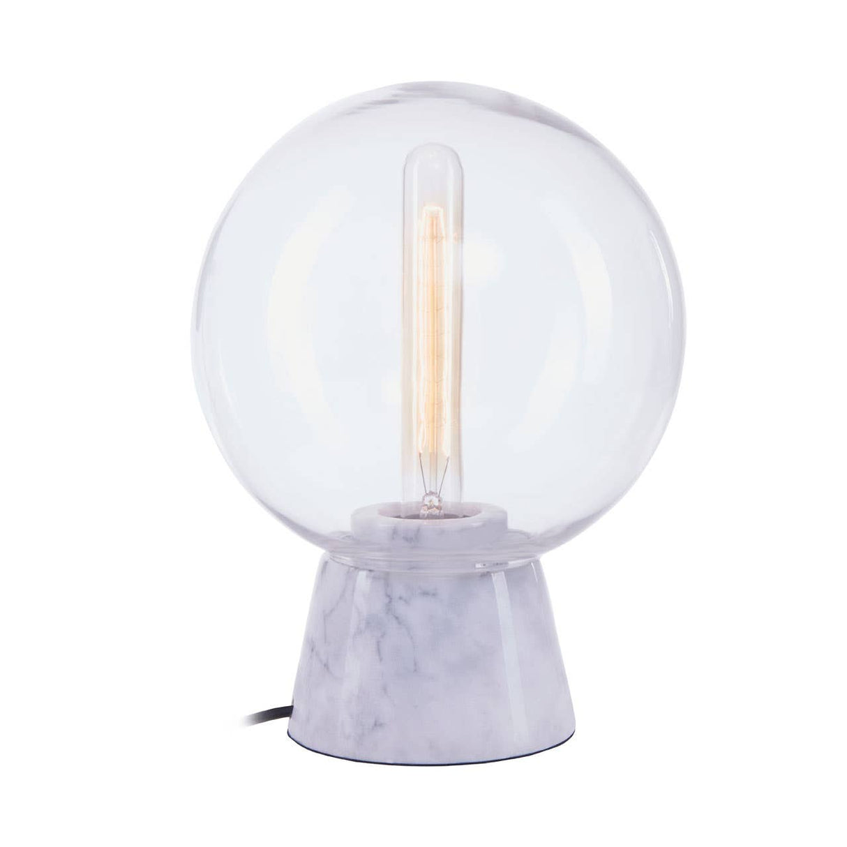 Lamonte Grey Marble Base/Eu Plug Globe Lamp