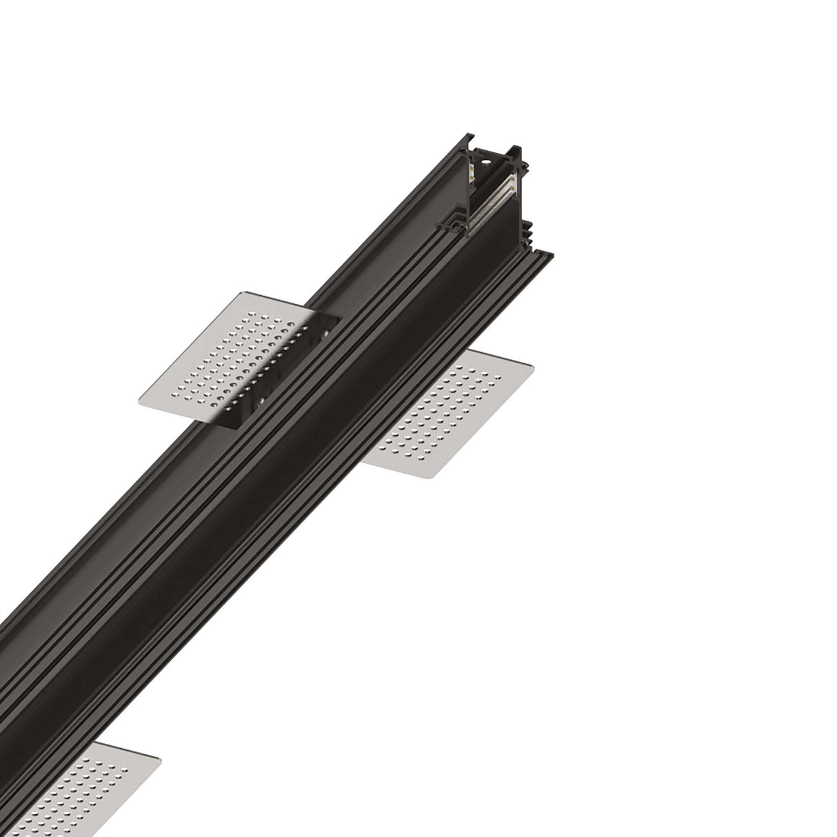 Sleek Black Recessed Profile Light - 2000 mm