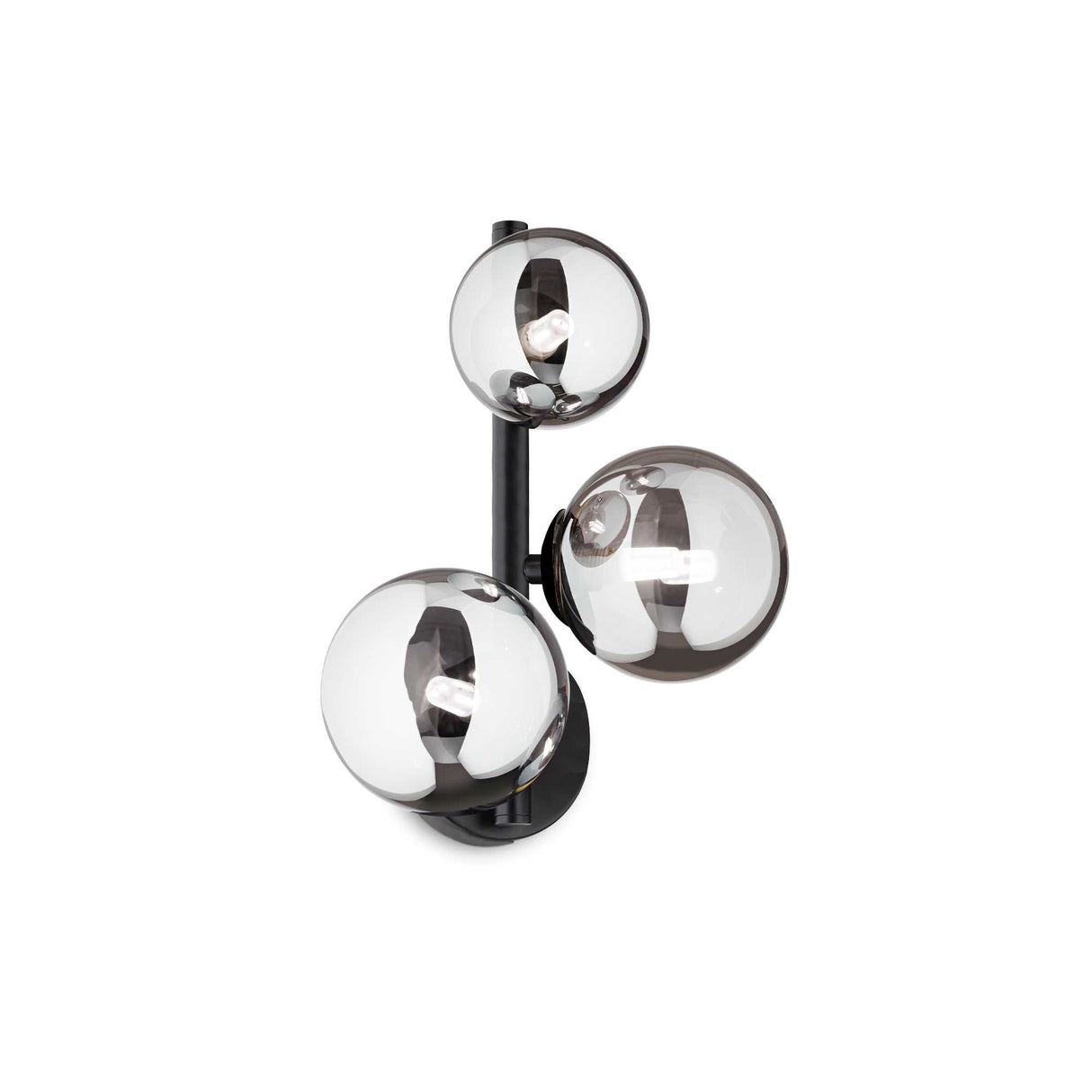 PERLAGE Trio Smoke Glass Wall Sconce