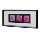 Pink Floral Colour Glass Triple Wall Art