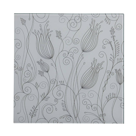 Tulip White Frame Glass Print