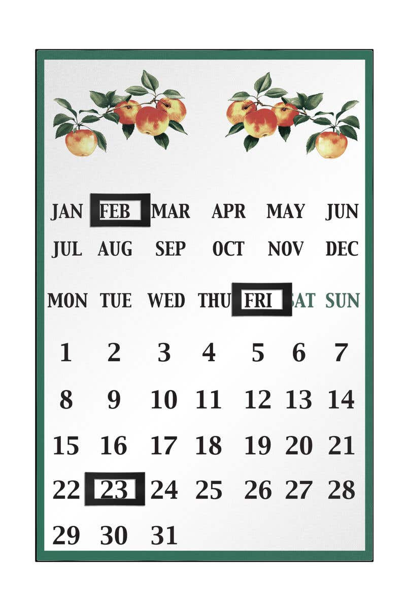 Orchard Fruits Apple Magnetic Calendar