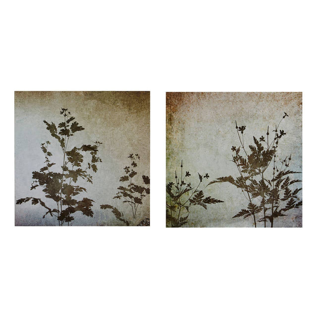 Textured Florals Wall Plaques - Set Of 2