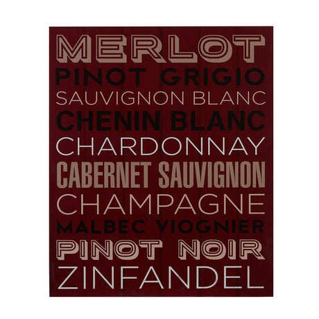 Wine List Wall Plaque