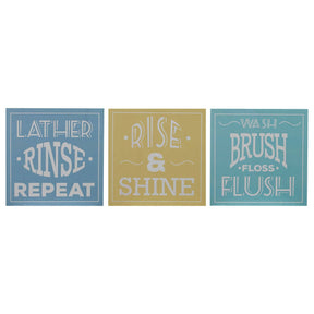 Bathroom Wall Plaques - Set Of 3