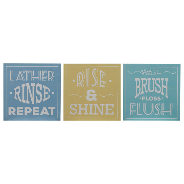 Bathroom Wall Plaques - Set Of 3