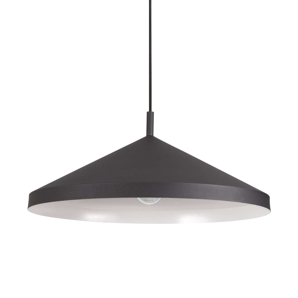 Sleek Black YURTA Pendant Light with Single Bulb D50