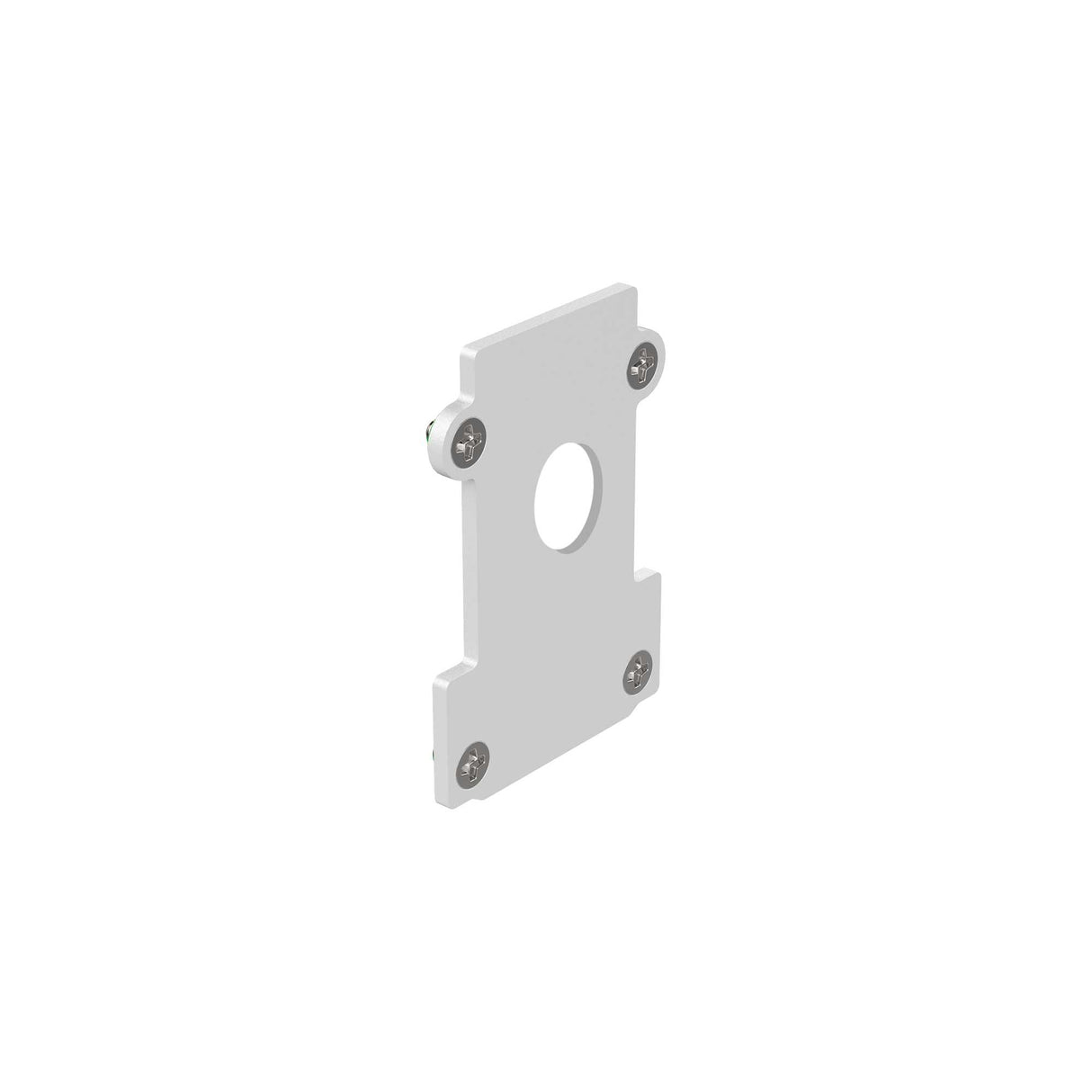 Recessed White End Cap with Gold Accent