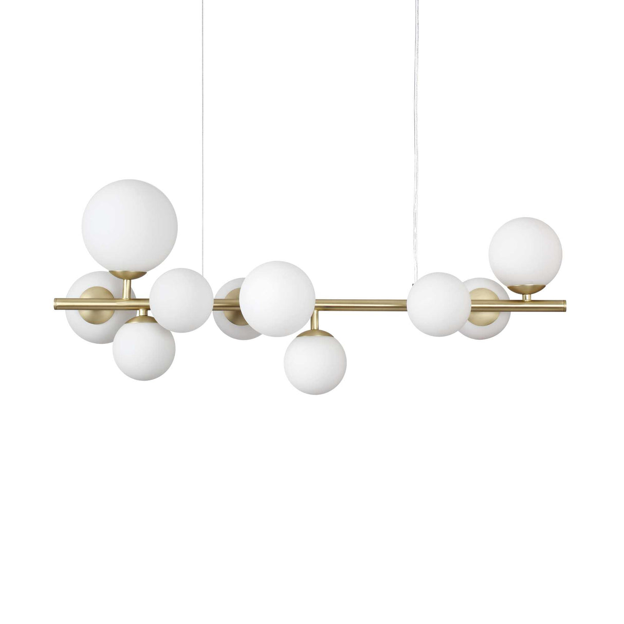 Luminous Cluster White Pendant Light with 10 Bulbs