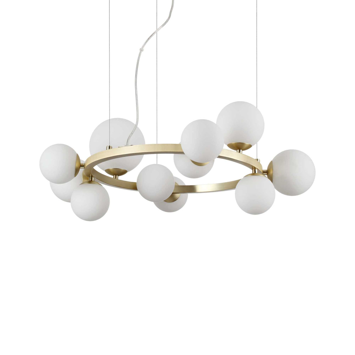 Radiance Cluster: White Pendant Light with 11 Spheres