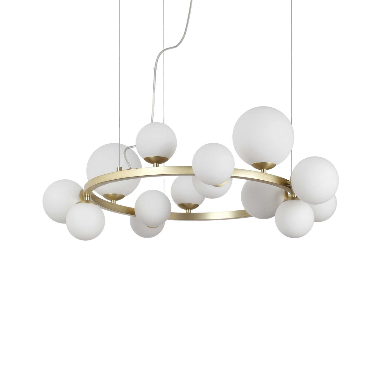 White Perlage 14-Bulb Pendant Chandelier
