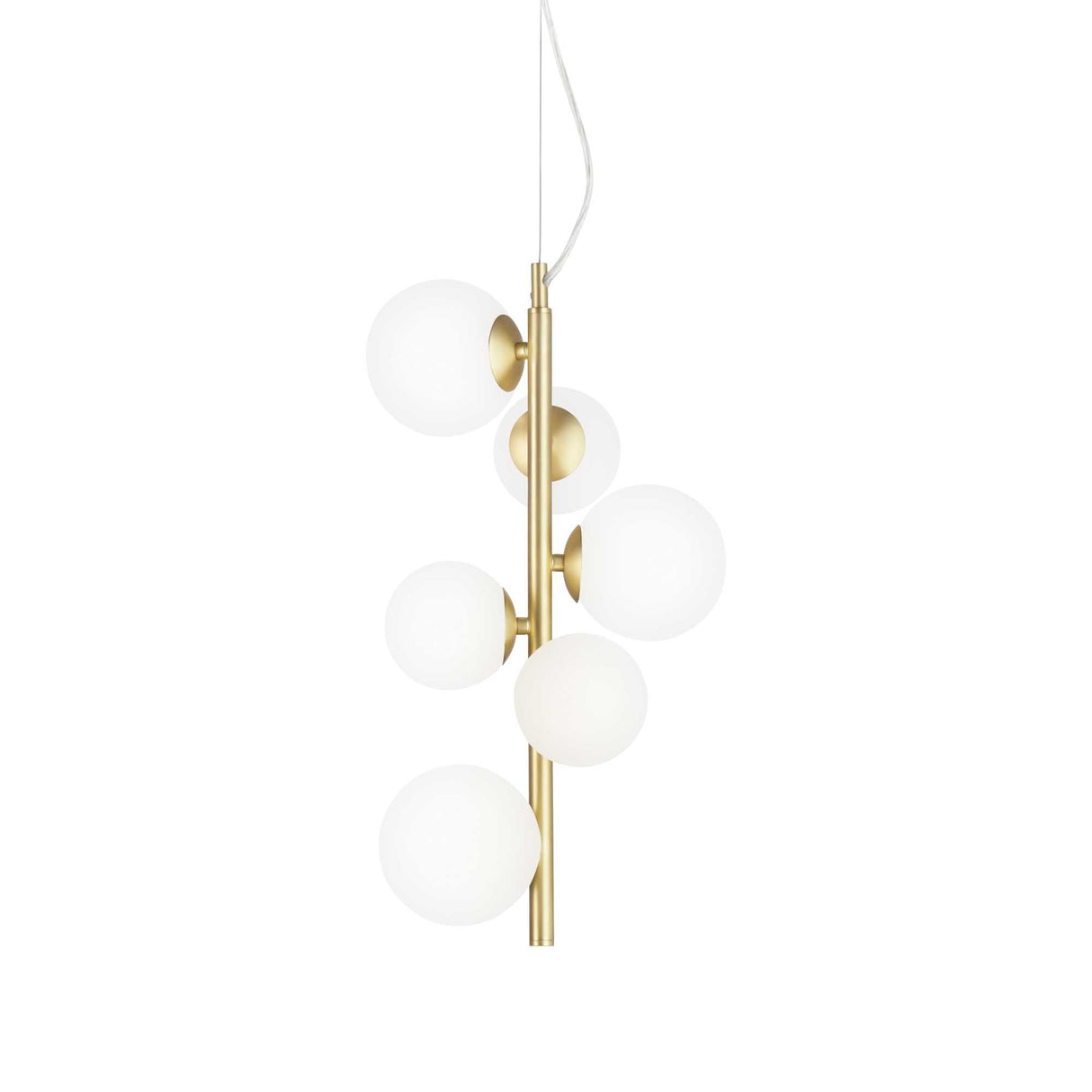 Elegant White Perlage 6-Light Pendant Fixture