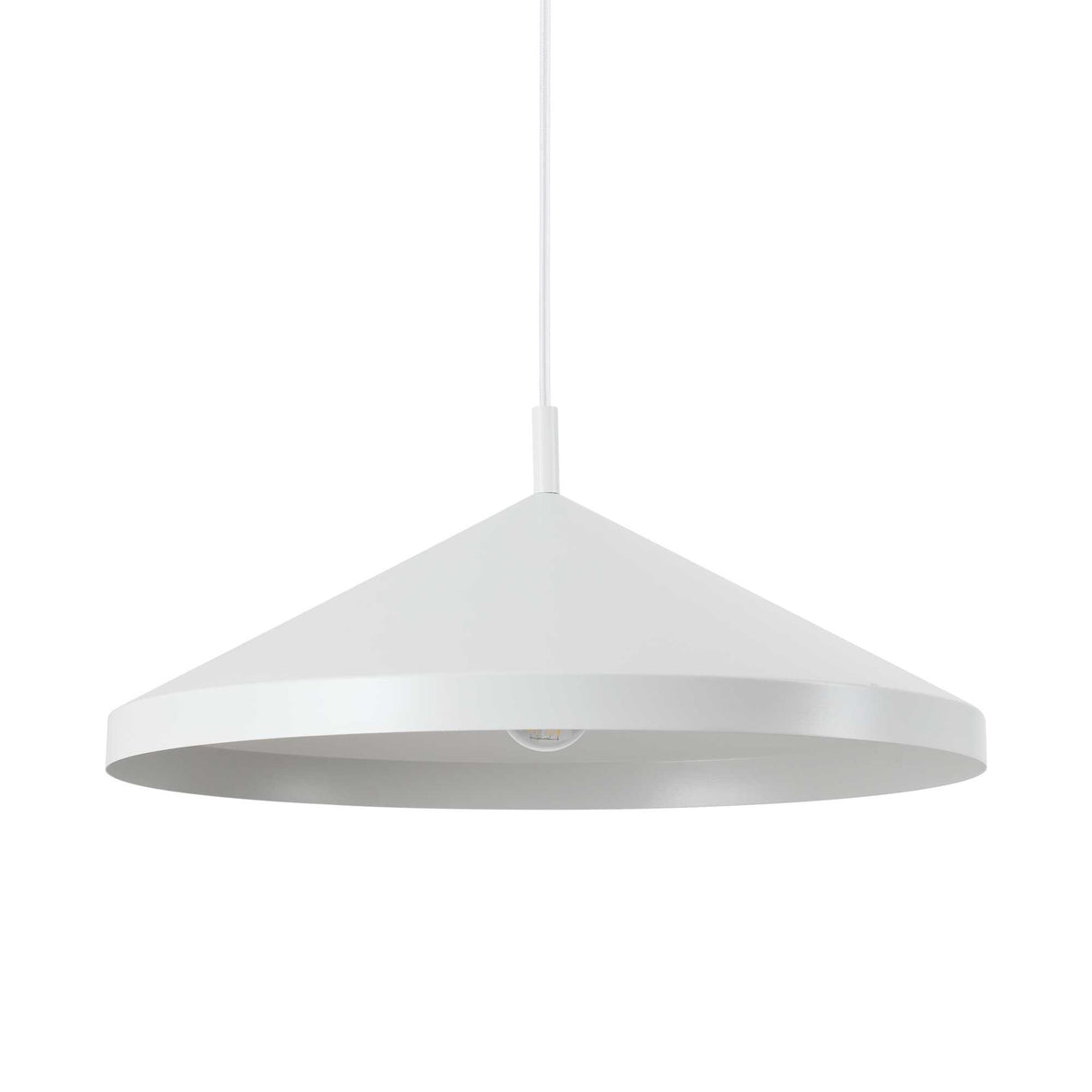 Elegant White Yurta Pendant Lamp with Single Bulb Design