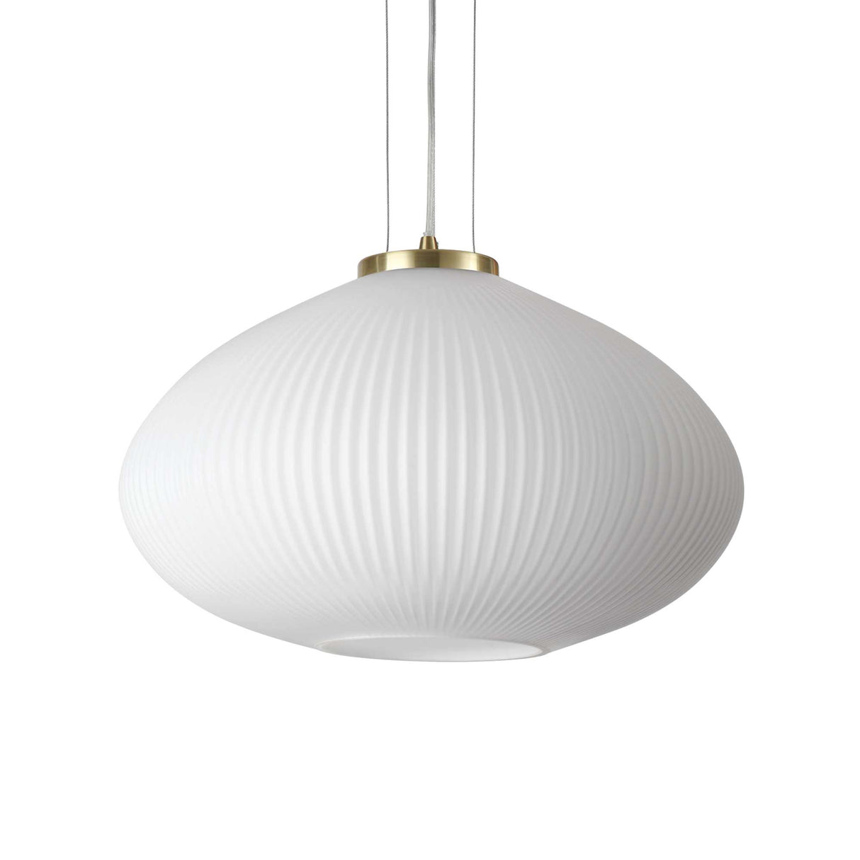 Elegant Brass Pendant Light with Single Bulb - Plissé Design