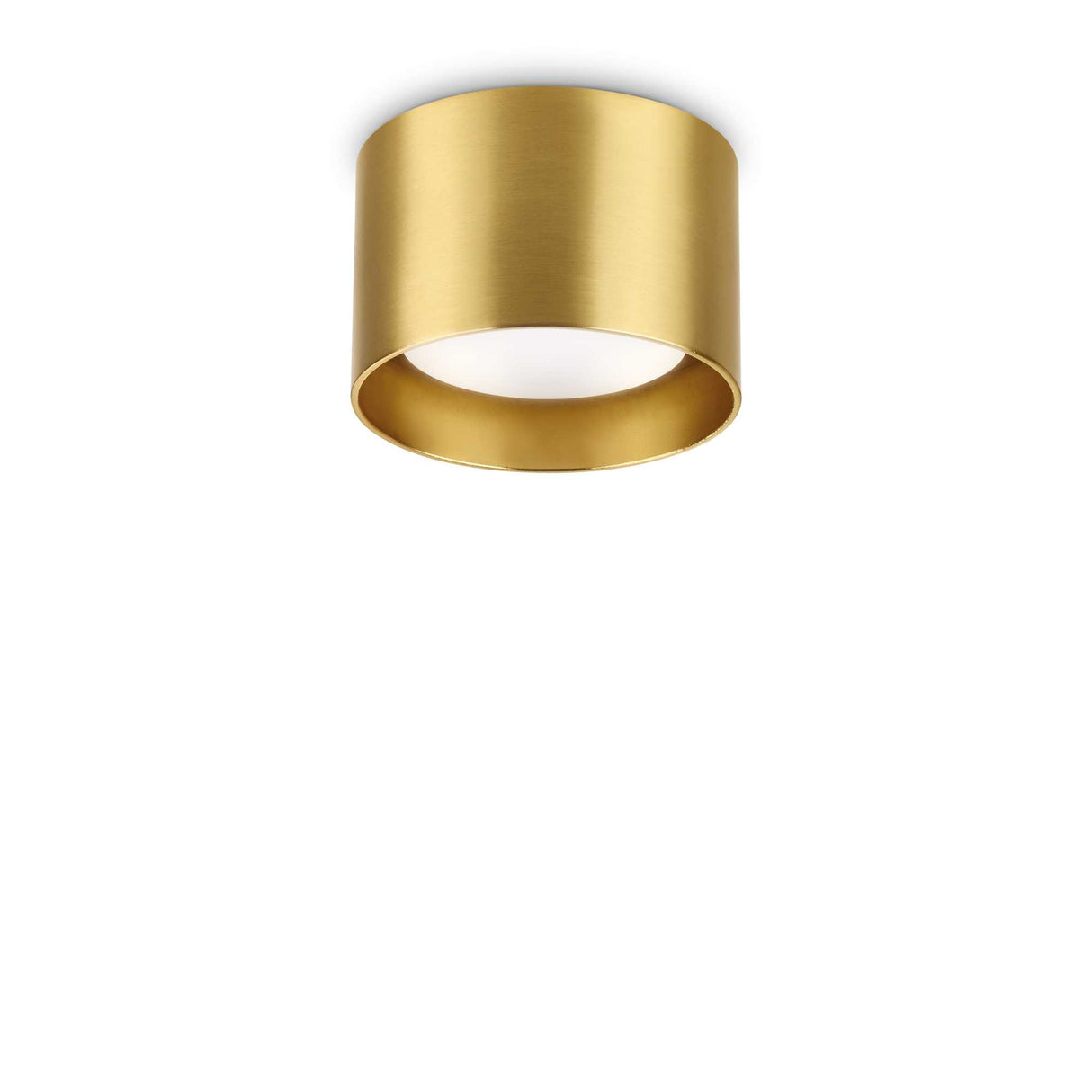 Round Brass Spike Flush Light with Single Bulb