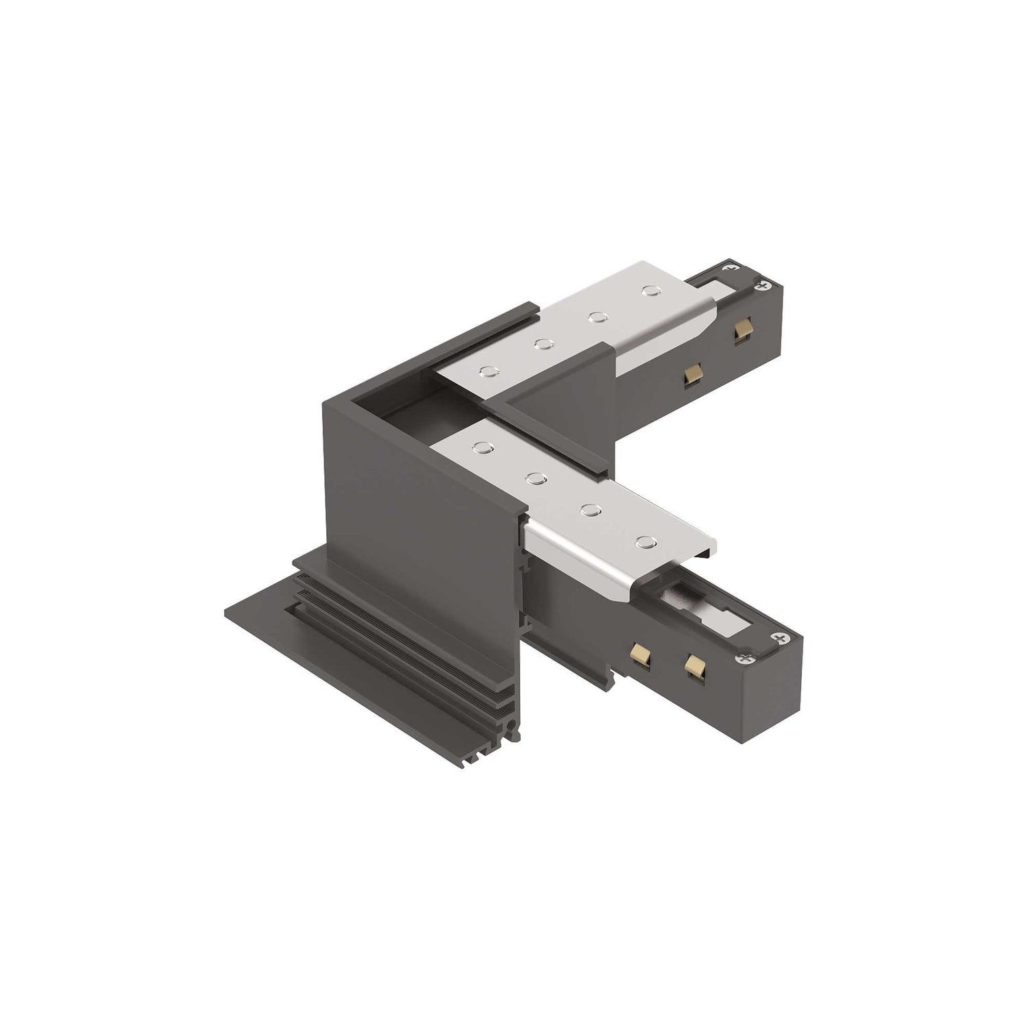 Sleek Black Recessed L-Shaped Lighting Kit with Horizontal DALI Connector