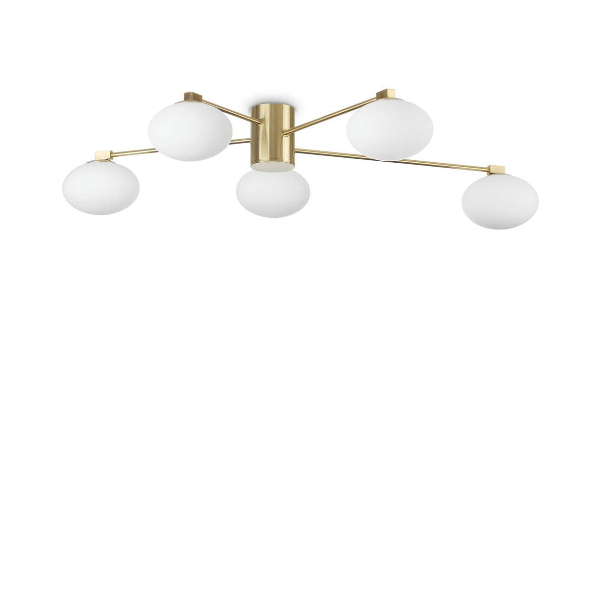 Radiant Brass Halo Ceiling Light with 5 Illumination Points