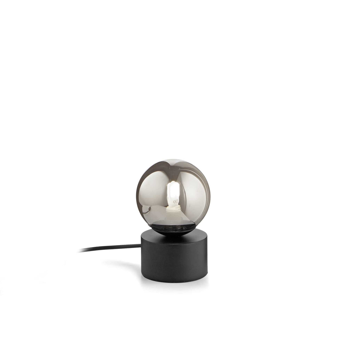 Sophisticated Smoked Glass Table Lamp with Elegant Design
