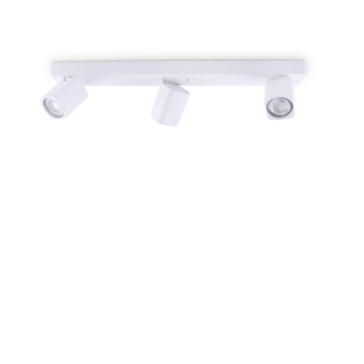 Sleek White Triple-Bulb Square Ceiling Light