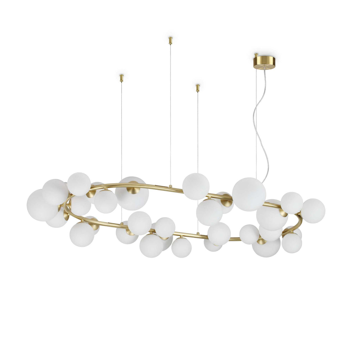 Radiant Cascade Pendant Light with 30 White Bulbs
