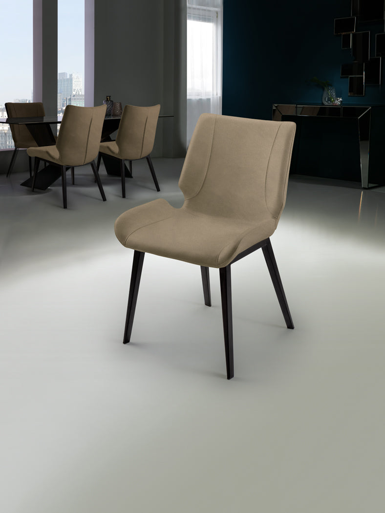 Elegant Black and Beige Kiara Accent Chair