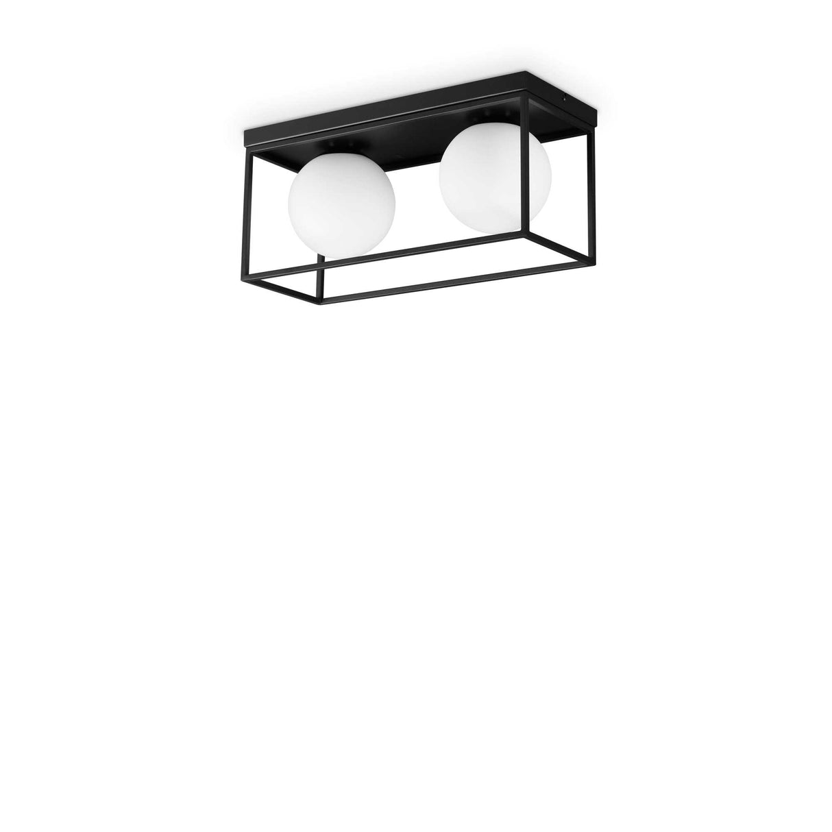 Black LINGOTTO Dual-Bulb Flush Ceiling Light