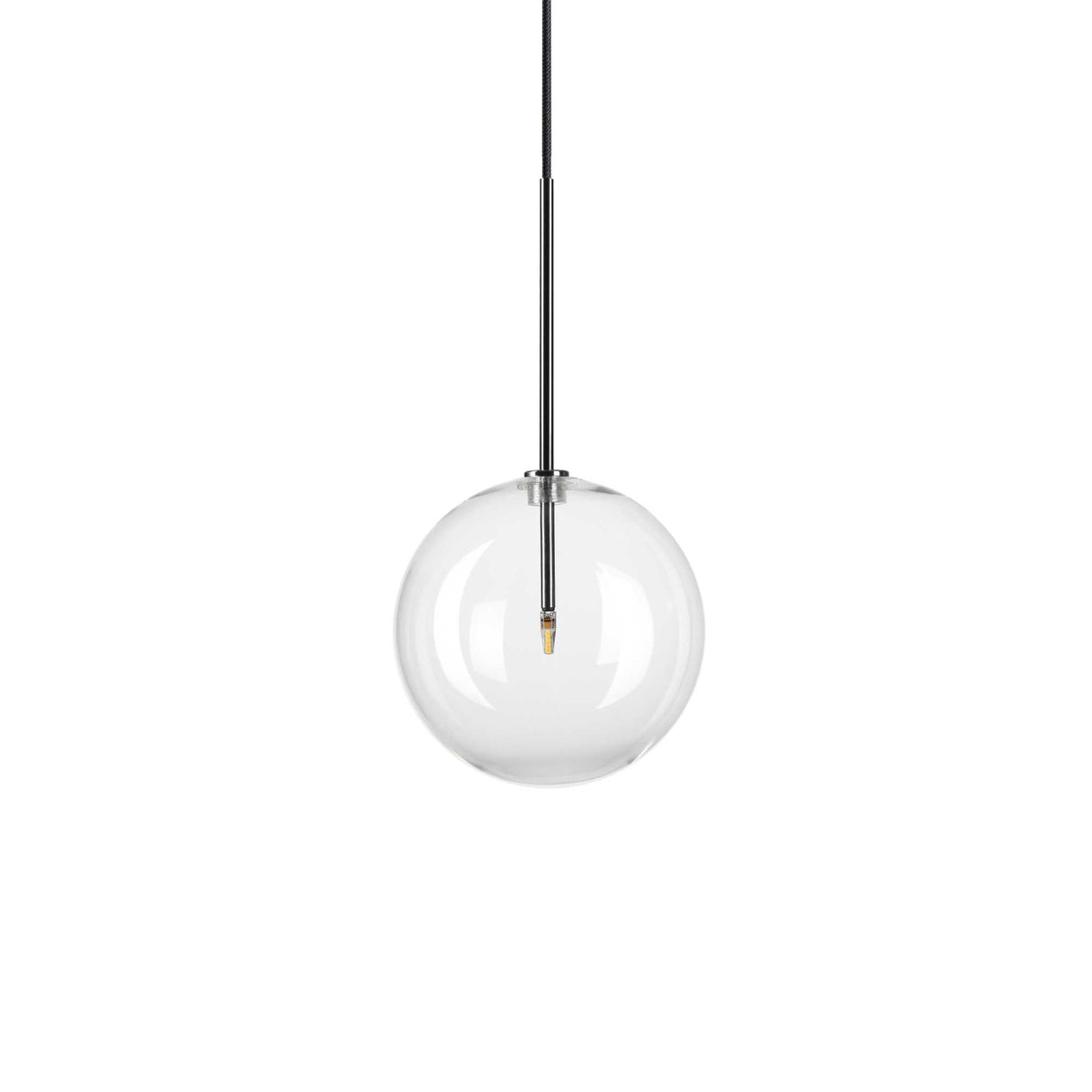 Sleek Chrome Single-Bulb Equinoxe Pendant Light