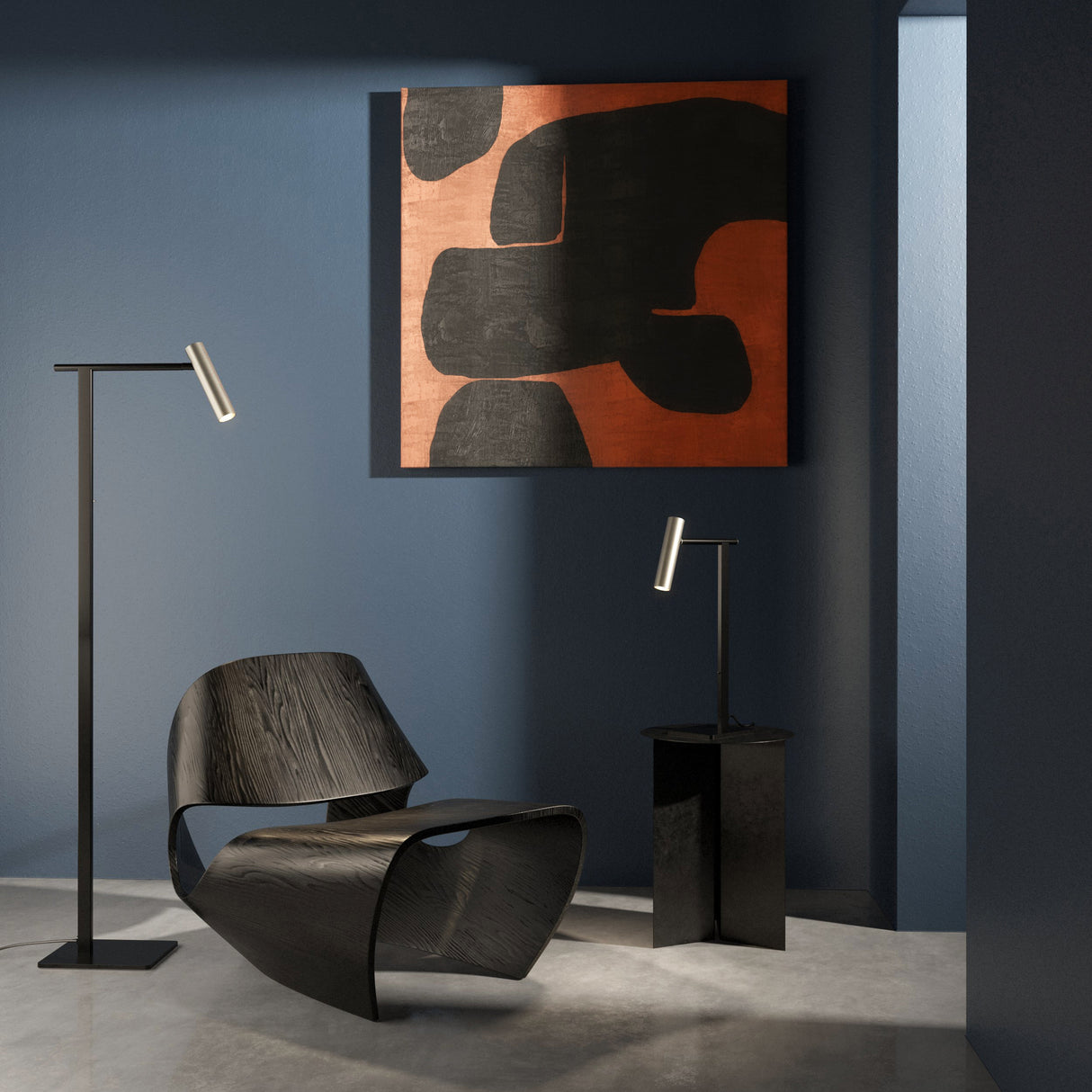 Sleek Matte Black Leda Desk Lamp