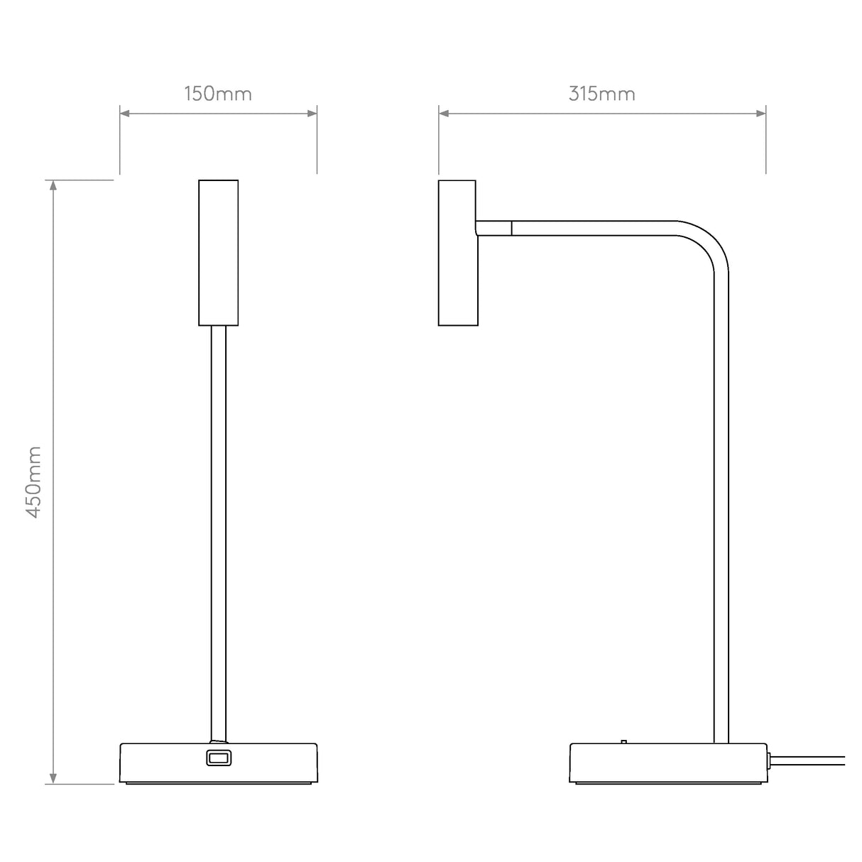 Modern Metallic USB-C Desk Lamp in Matte Nickel Finish